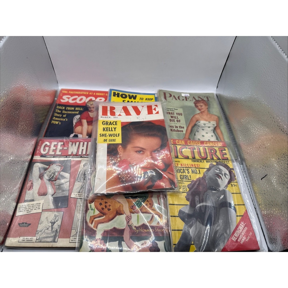 Lot 7 Vintage 1950s Social Digest Magazines - Scoop, Pageant, Rave, Gee-Whiz